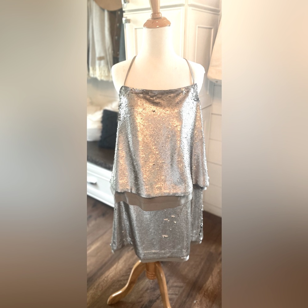 Banana Republic Sequin Spaghetti Strap Dress